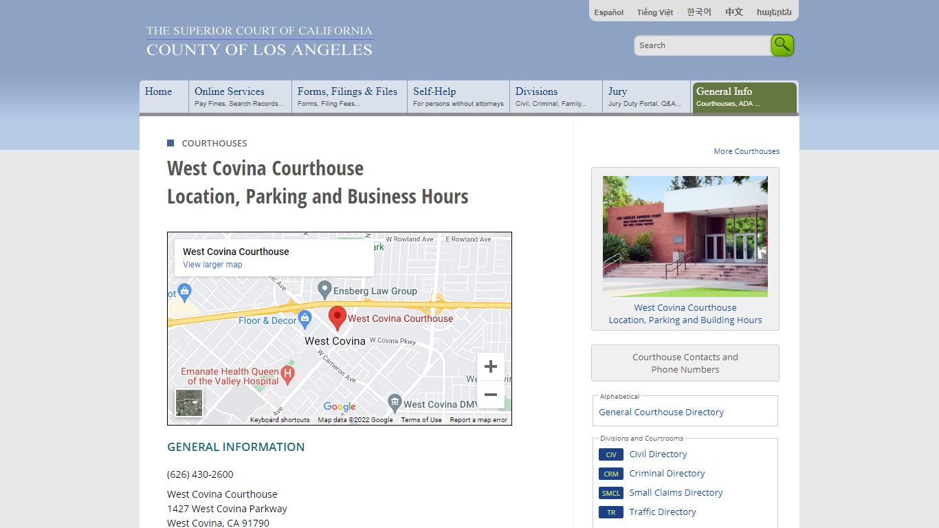 Courthouses in Los Angeles County - Contacts and Locations - LA Court